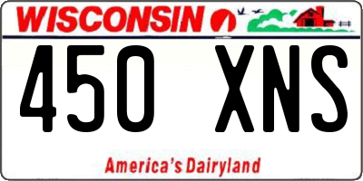 WI license plate 450XNS