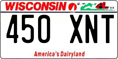 WI license plate 450XNT