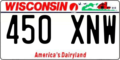 WI license plate 450XNW