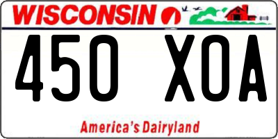 WI license plate 450XOA