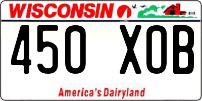 WI license plate 450XOB