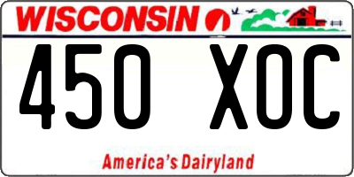 WI license plate 450XOC