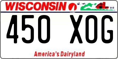 WI license plate 450XOG