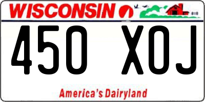 WI license plate 450XOJ