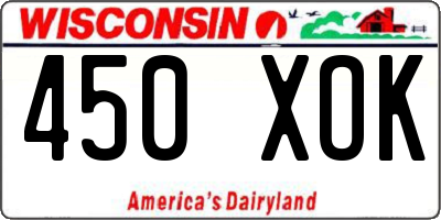 WI license plate 450XOK