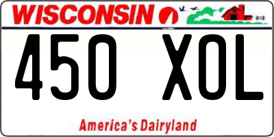 WI license plate 450XOL