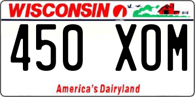 WI license plate 450XOM