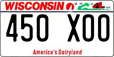 WI license plate 450XOO