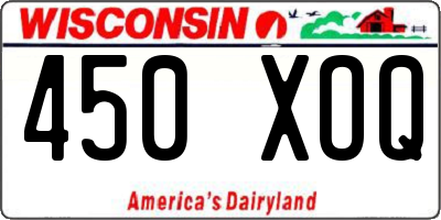 WI license plate 450XOQ