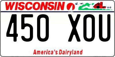 WI license plate 450XOU