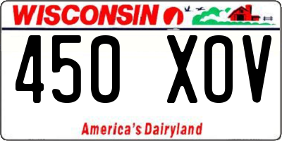 WI license plate 450XOV