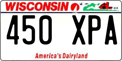 WI license plate 450XPA