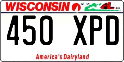 WI license plate 450XPD