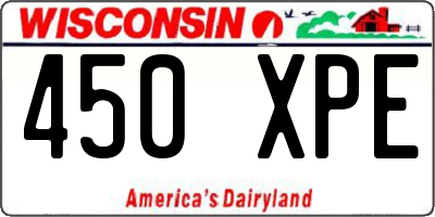WI license plate 450XPE