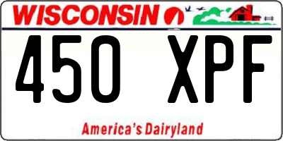 WI license plate 450XPF