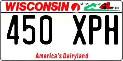 WI license plate 450XPH