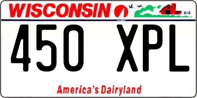 WI license plate 450XPL