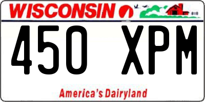 WI license plate 450XPM