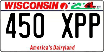 WI license plate 450XPP