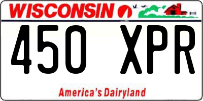 WI license plate 450XPR