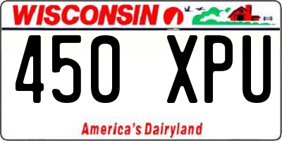 WI license plate 450XPU
