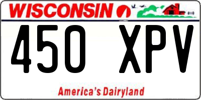 WI license plate 450XPV
