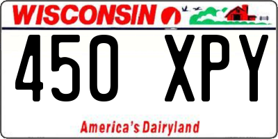 WI license plate 450XPY