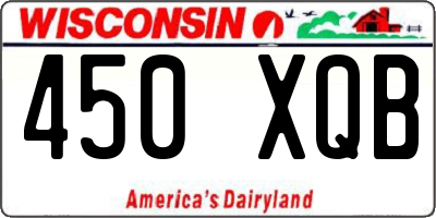 WI license plate 450XQB