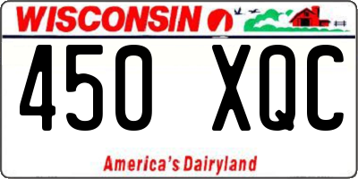 WI license plate 450XQC