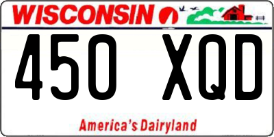 WI license plate 450XQD