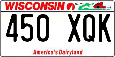 WI license plate 450XQK