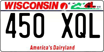 WI license plate 450XQL