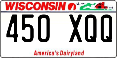 WI license plate 450XQQ