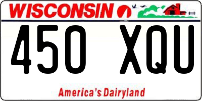 WI license plate 450XQU