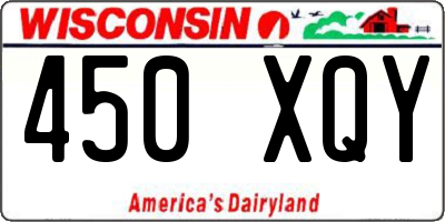 WI license plate 450XQY
