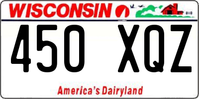 WI license plate 450XQZ