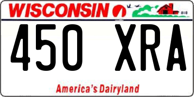 WI license plate 450XRA