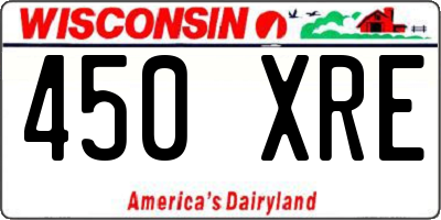 WI license plate 450XRE