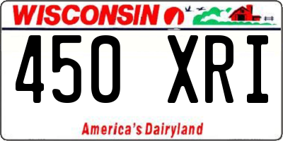 WI license plate 450XRI