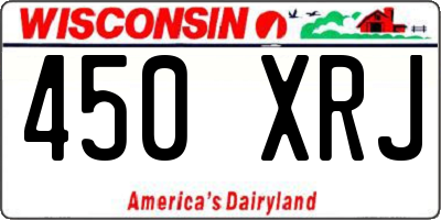 WI license plate 450XRJ