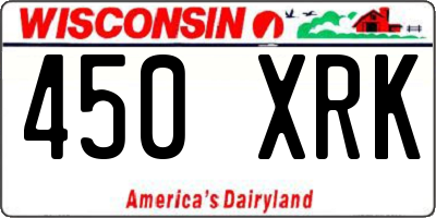 WI license plate 450XRK
