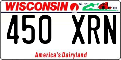 WI license plate 450XRN