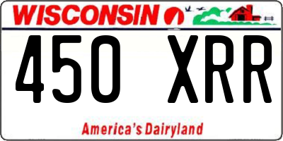 WI license plate 450XRR