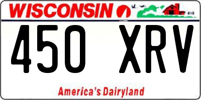 WI license plate 450XRV