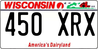 WI license plate 450XRX