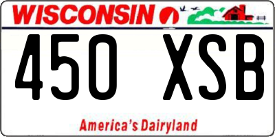 WI license plate 450XSB