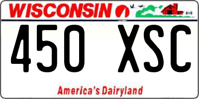 WI license plate 450XSC