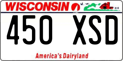 WI license plate 450XSD