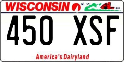 WI license plate 450XSF