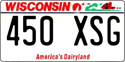 WI license plate 450XSG